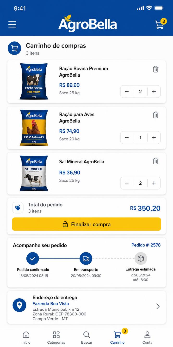 Tela 3 do aplicativo AgroBella